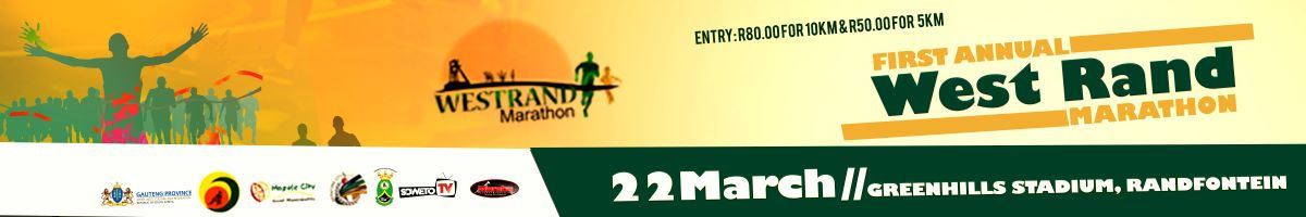 First Annual West Rand Marathon | 22 March 2020 | Greenhills Stadium, Randfontein