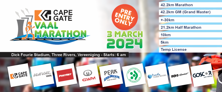 Cape Gate Vaal Marathon 2024 | Online Entries